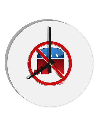 Distressed No Republicans Sign 10 InchRound Wall Clock-Wall Clock-TooLoud-White-Davson Sales