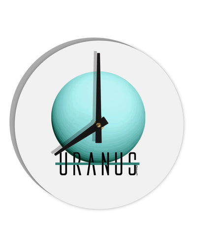 Planet Uranus Text 10 InchRound Wall Clock by TooLoud-Wall Clock-TooLoud-White-Davson Sales