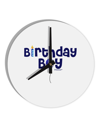 Birthday Boy - Candle and Balloon 10 InchRound Wall Clock by TooLoud-Wall Clock-TooLoud-White-Davson Sales