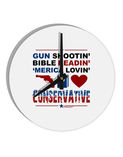 Gun Shootin' Conservative 10 InchRound Wall Clock-Wall Clock-TooLoud-White-Davson Sales