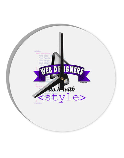 Web Designers - Style 10 InchRound Wall Clock-Wall Clock-TooLoud-White-Davson Sales