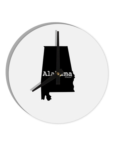 Alabama - United States Shape 10 InchRound Wall Clock by TooLoud-Wall Clock-TooLoud-White-Davson Sales