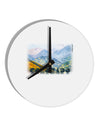 CO Fog Mountains Text 10 InchRound Wall Clock-Wall Clock-TooLoud-White-Davson Sales