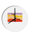 Planet Mars Watercolor 10 InchRound Wall Clock-Wall Clock-TooLoud-White-Davson Sales