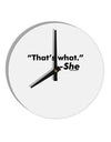 Thats What She Said 10 InchRound Wall Clock by TooLoud-Wall Clock-TooLoud-White-Davson Sales