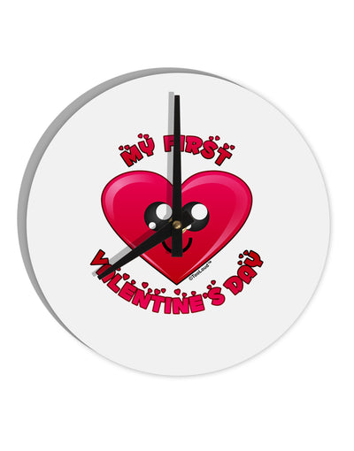 My First Valentine's Day 10 InchRound Wall Clock-Wall Clock-TooLoud-White-Davson Sales