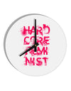 Hardcore Feminist - Pink 10 InchRound Wall Clock-Wall Clock-TooLoud-White-Davson Sales