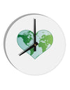 World Globe Heart 10 InchRound Wall Clock-Wall Clock-TooLoud-White-Davson Sales