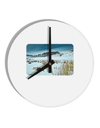 CO Snow Scene 10 InchRound Wall Clock-Wall Clock-TooLoud-White-Davson Sales