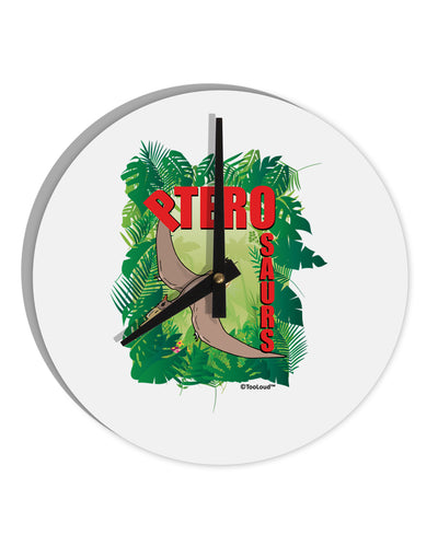 Pterosaurs - With Name 10 InchRound Wall Clock by TooLoud-Wall Clock-TooLoud-White-Davson Sales