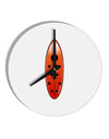 Ladybug Surfboard 10 InchRound Wall Clock by TooLoud-Wall Clock-TooLoud-White-Davson Sales