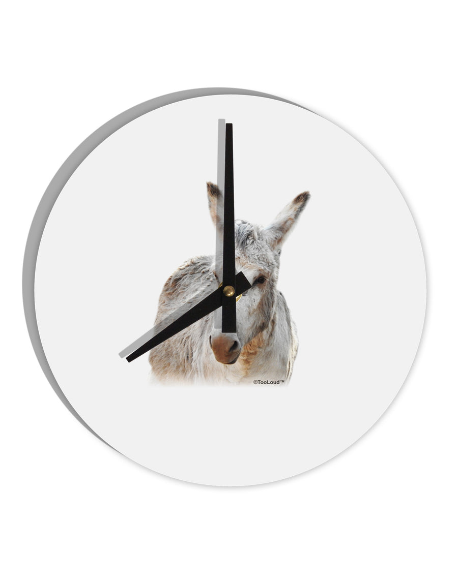 Burro Cutout 10 InchRound Wall Clock-Wall Clock-TooLoud-White-Davson Sales