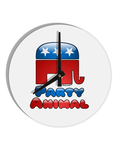 Republican Party Animal 10 InchRound Wall Clock-Wall Clock-TooLoud-White-Davson Sales