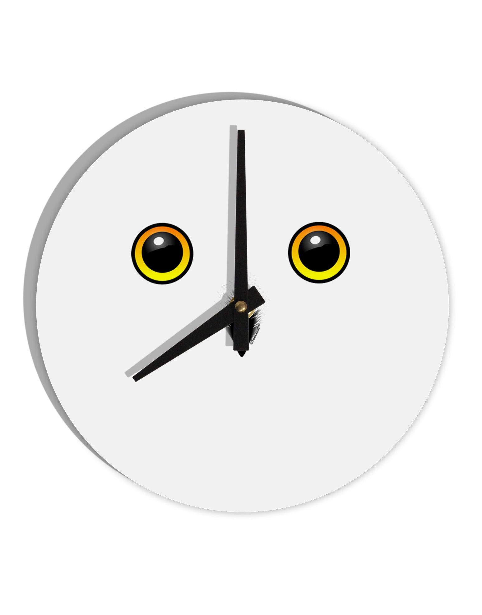 Cute Snowy Owl Face 10 InchRound Wall Clock-Wall Clock-TooLoud-White-Davson Sales