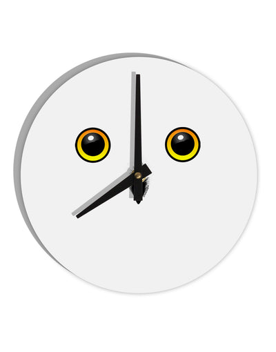 Cute Snowy Owl Face 10 InchRound Wall Clock-Wall Clock-TooLoud-White-Davson Sales