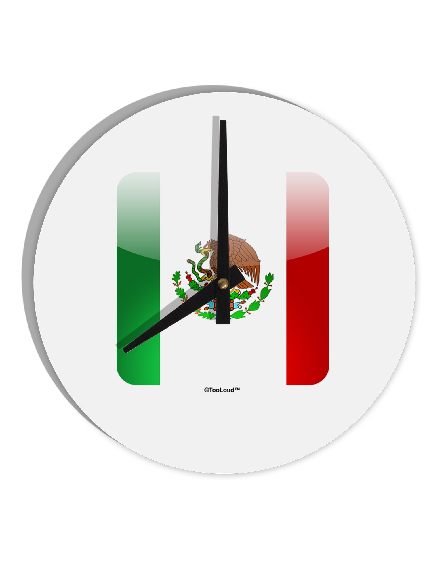 Mexican Flag App Icon 10 InchRound Wall Clock by TooLoud-Wall Clock-TooLoud-White-Davson Sales