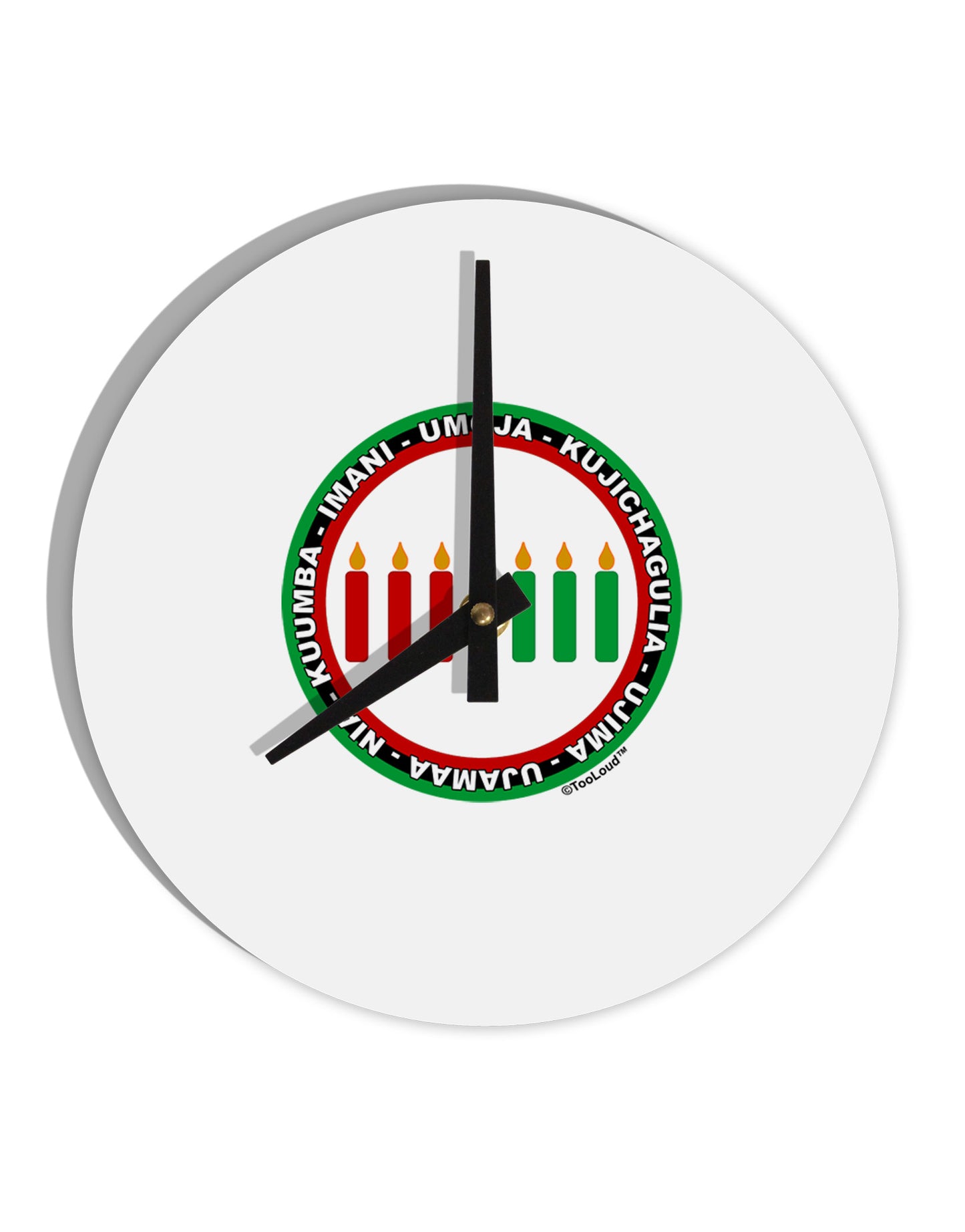 7 Principles Circle 10 InchRound Wall Clock-Wall Clock-TooLoud-White-Davson Sales