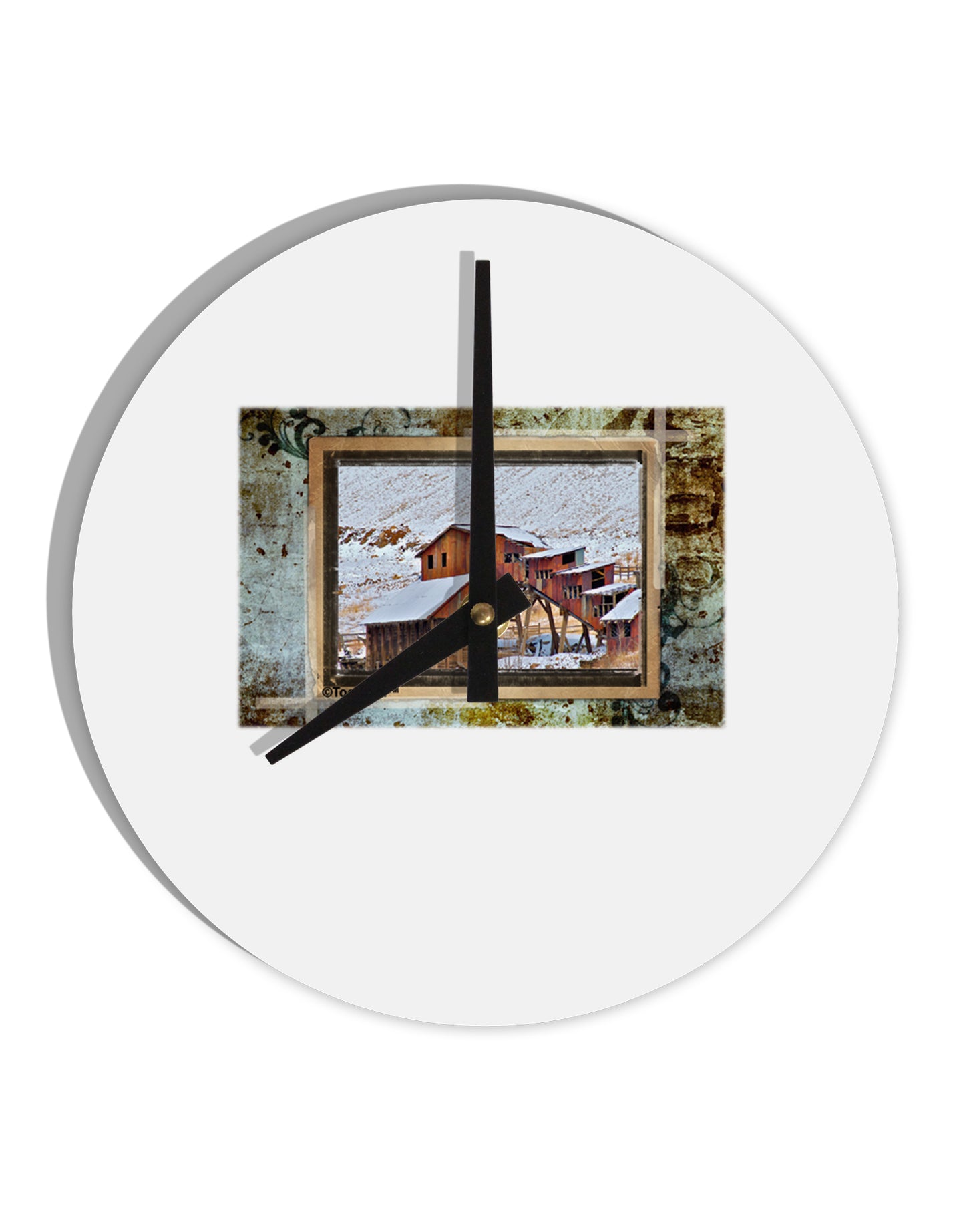 Mine Scene Colorado 10 InchRound Wall Clock by TooLoud-Wall Clock-TooLoud-White-Davson Sales