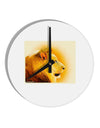 Lion Watercolor 3 10 InchRound Wall Clock-Wall Clock-TooLoud-White-Davson Sales