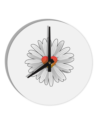 Pretty Daisy Heart 8" Round Wall Clock-Wall Clock-TooLoud-Davson Sales