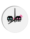 8-Bit Skull Love - Boy and Girl 10 InchRound Wall Clock-Wall Clock-TooLoud-White-Davson Sales
