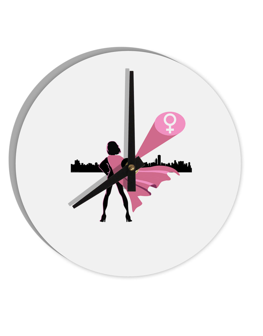 Girl Power Women's Empowerment 10 InchRound Wall Clock by TooLoud-Wall Clock-TooLoud-White-Davson Sales