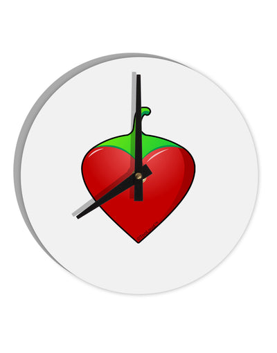 Chili Pepper Heart 10 InchRound Wall Clock-Wall Clock-TooLoud-White-Davson Sales