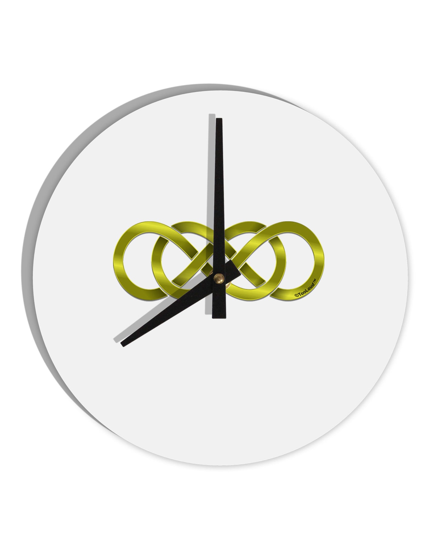 Double Infinity Gold 10 InchRound Wall Clock-Wall Clock-TooLoud-White-Davson Sales