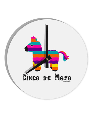 Colorful Pinata Design - Cinco de Mayo 10 InchRound Wall Clock by TooLoud-Wall Clock-TooLoud-White-Davson Sales