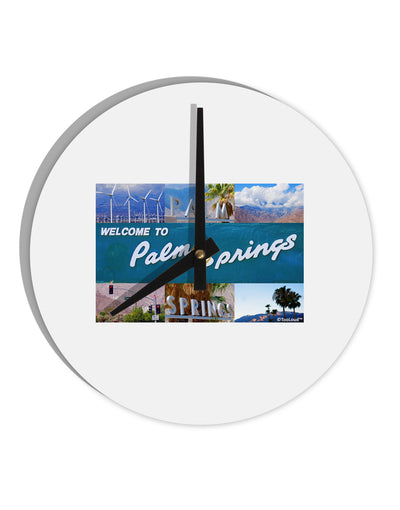 Welcome to Palm Springs Collage 10 InchRound Wall Clock-Wall Clock-TooLoud-White-Davson Sales