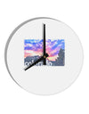 CO Rainbow Sunset Watercolor Text 10 InchRound Wall Clock-Wall Clock-TooLoud-White-Davson Sales