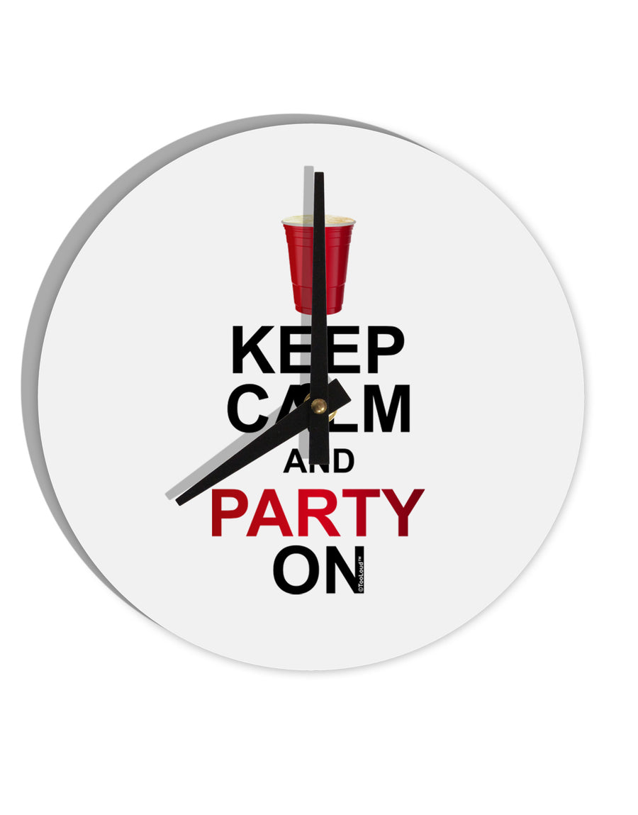 Keep Calm - Party Beer 10 InchRound Wall Clock-Wall Clock-TooLoud-White-Davson Sales