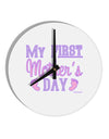 My First Mother's Day - Baby Feet - Pink 10 InchRound Wall Clock by TooLoud-Wall Clock-TooLoud-White-Davson Sales