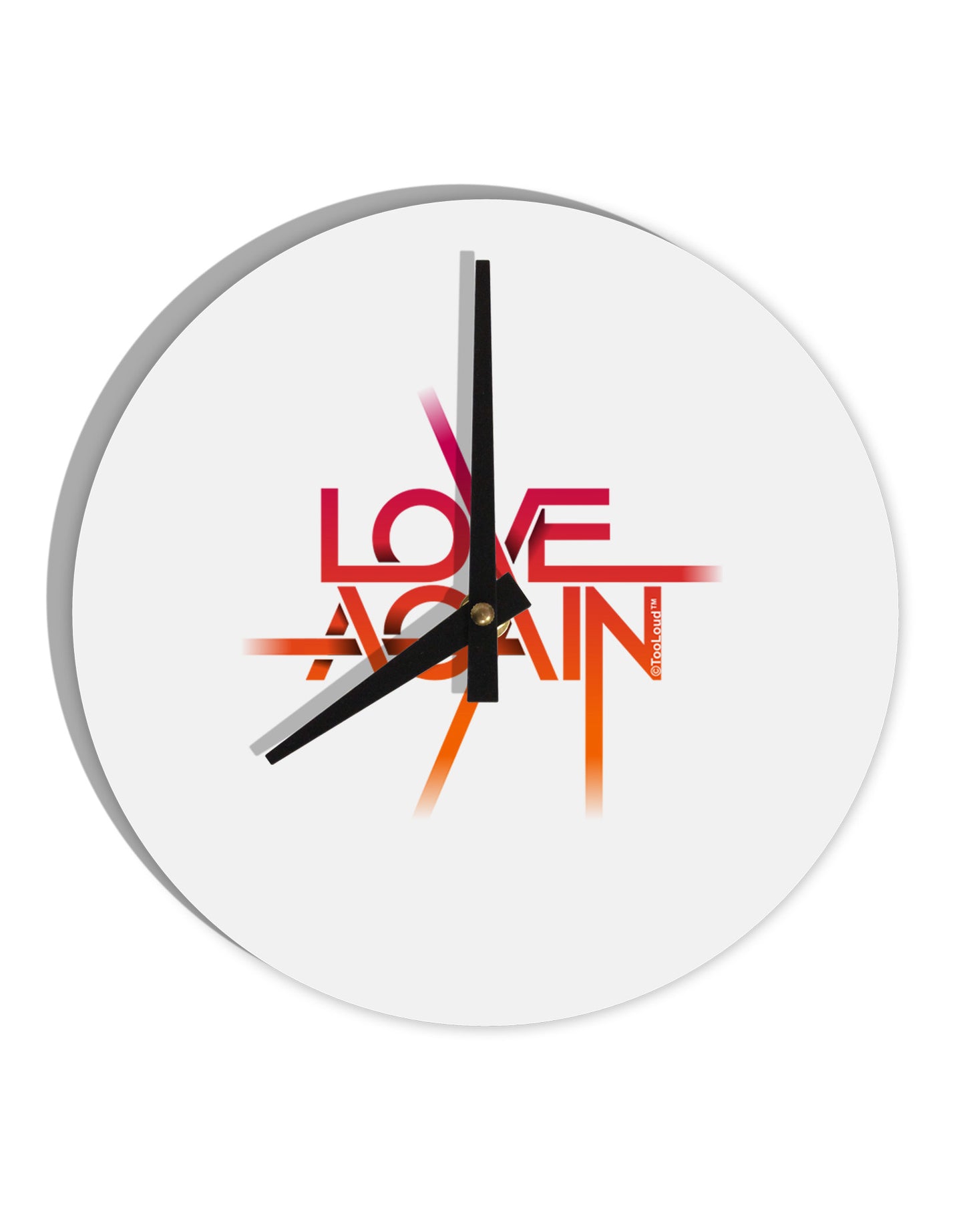 Love Again Typography 10 InchRound Wall Clock-Wall Clock-TooLoud-White-Davson Sales