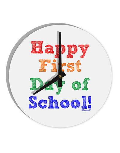 Happy First Day of School 10 InchRound Wall Clock-Wall Clock-TooLoud-White-Davson Sales