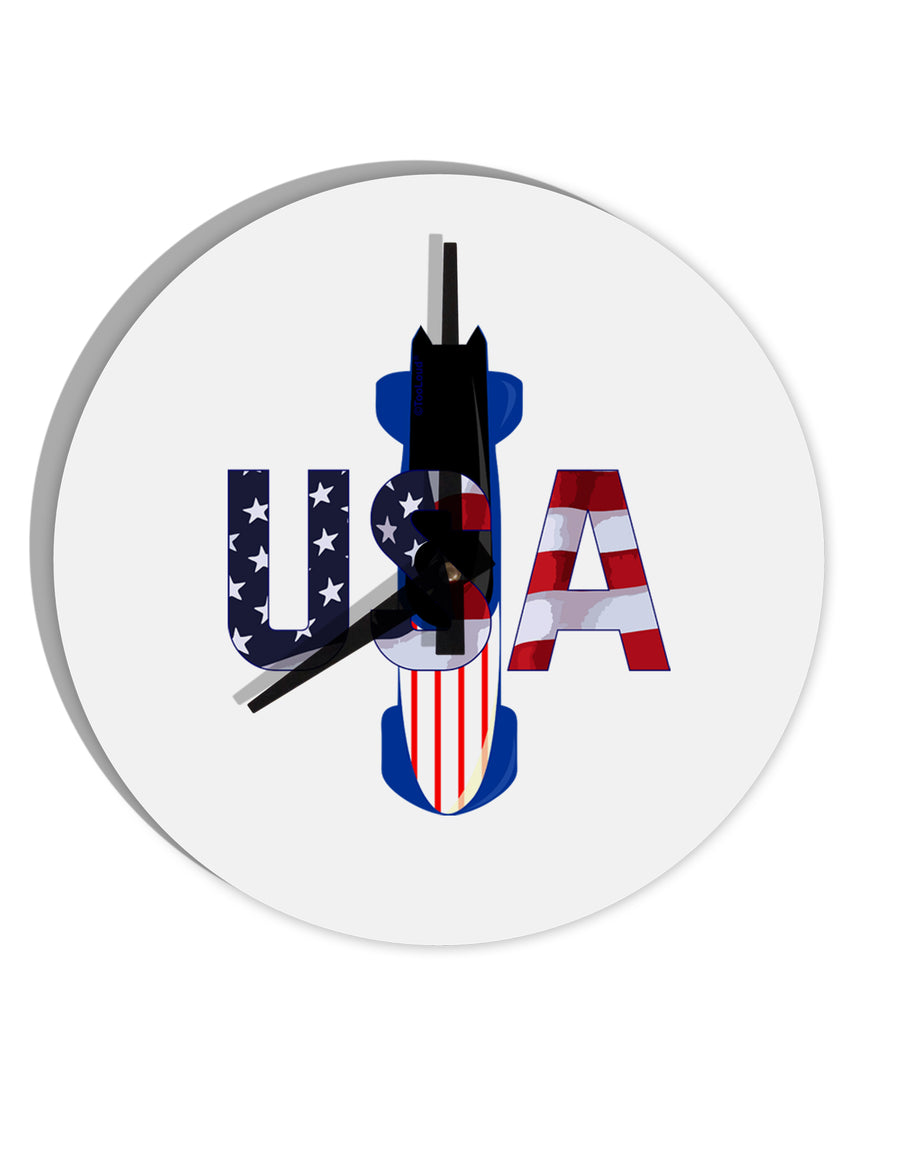 USA Bobsled 10 InchRound Wall Clock by TooLoud-Wall Clock-TooLoud-White-Davson Sales