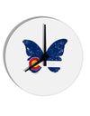 TooLoud Grunge Colorado Butterfly Flag 10 Inch Round Wall Clock