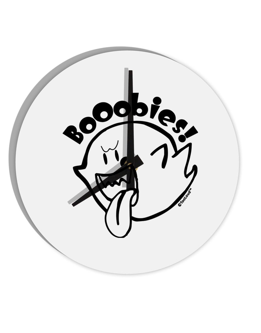 TooLoud Booobies 10 Inch Round Wall Clock 