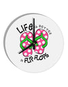 Life is Better in Flip Flops - Pink and Green 10 InchRound Wall Clock-Wall Clock-TooLoud-White-Davson Sales