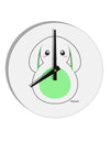 Cute Bunny with Floppy Ears - Green 10 InchRound Wall Clock by TooLoud-Wall Clock-TooLoud-White-Davson Sales