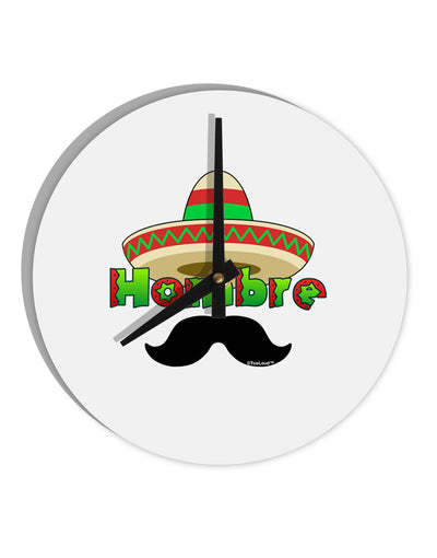 Hombre Sombrero 10 InchRound Wall Clock by TooLoud-Wall Clock-TooLoud-White-Davson Sales