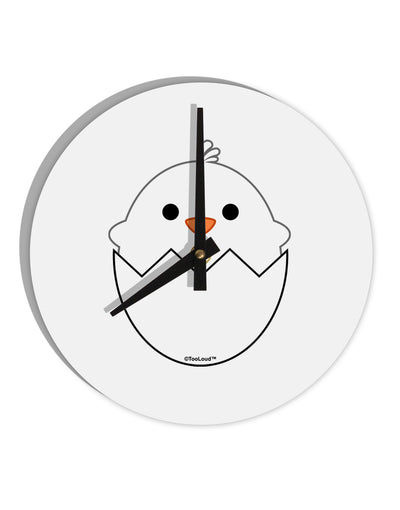 Cute Hatching Chick - White 10 InchRound Wall Clock by TooLoud-Wall Clock-TooLoud-White-Davson Sales