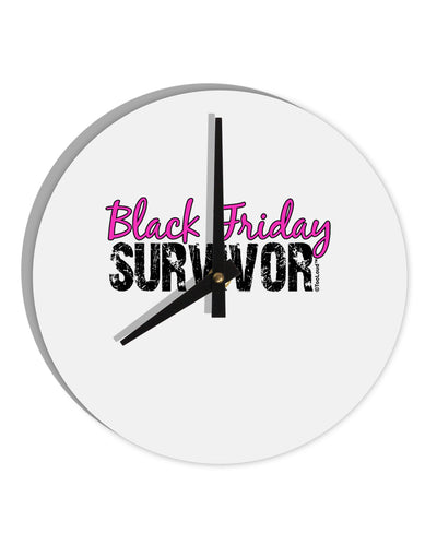 Black Friday Survivor 10 InchRound Wall Clock-Wall Clock-TooLoud-White-Davson Sales