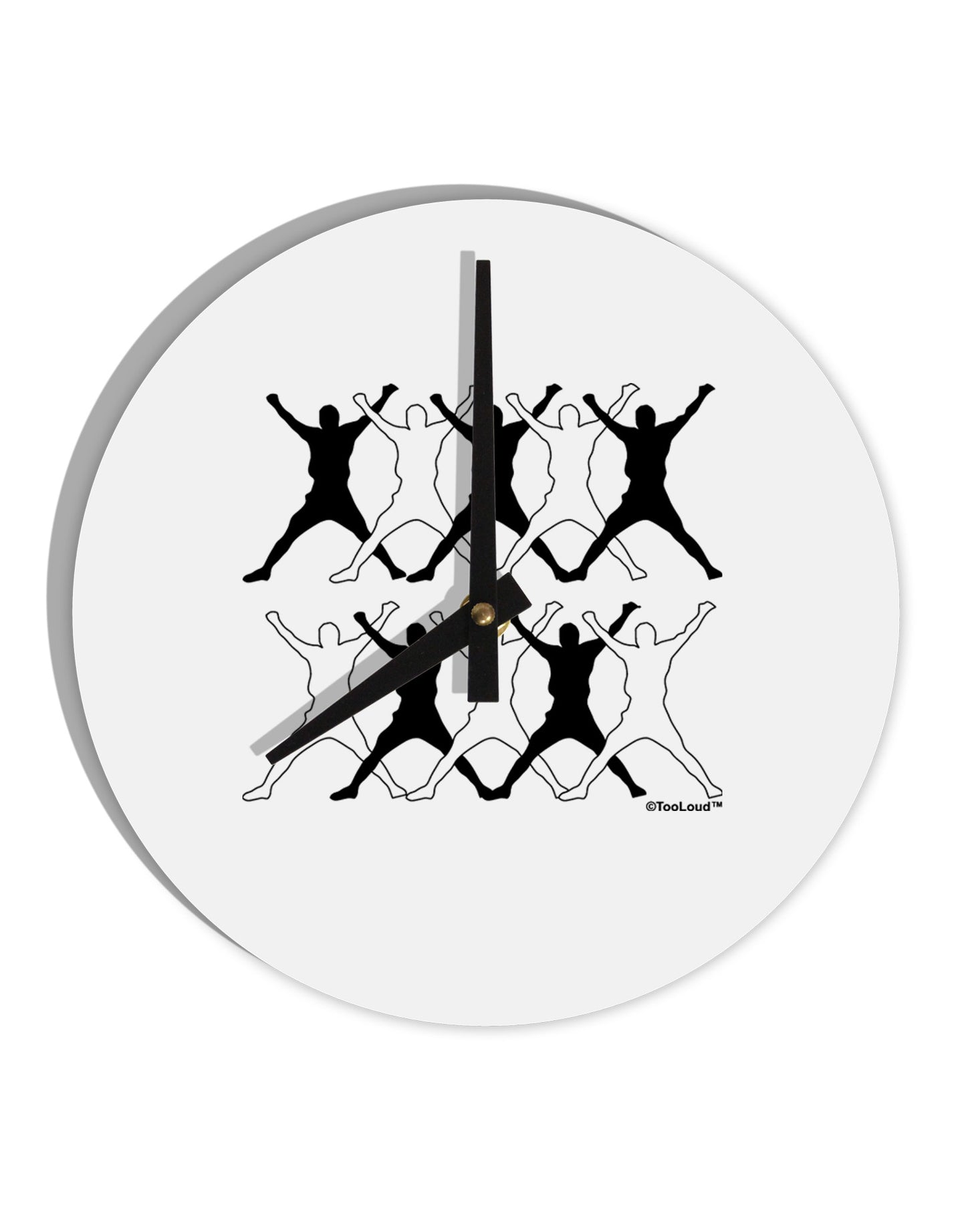 Ten Lords A Leaping Text 10 InchRound Wall Clock-Wall Clock-TooLoud-White-Davson Sales