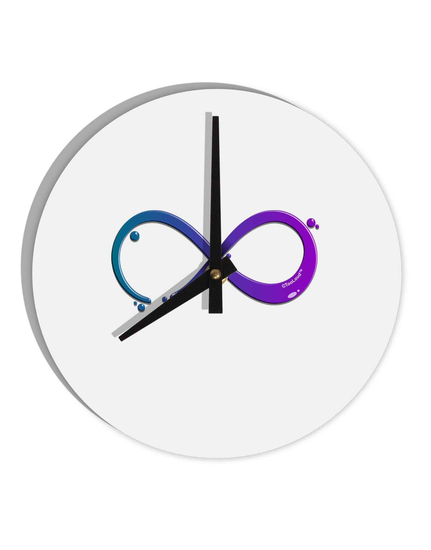 Painted Infinity 10 InchRound Wall Clock-Wall Clock-TooLoud-White-Davson Sales
