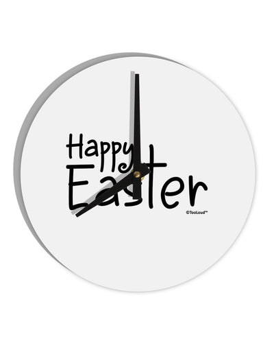 Happy Easter with Cross 10 InchRound Wall Clock by TooLoud-Wall Clock-TooLoud-White-Davson Sales