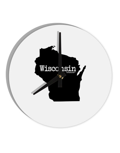 Wisconsin - United States Shape 10 InchRound Wall Clock-Wall Clock-TooLoud-White-Davson Sales