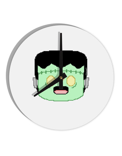 Cute Pixel Monster 10 InchRound Wall Clock-Wall Clock-TooLoud-White-Davson Sales