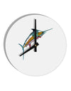 Colorful Vector Swordfish 10 InchRound Wall Clock-Wall Clock-TooLoud-White-Davson Sales