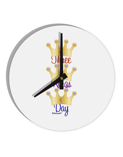 Three Kings Day - C M B Crowns 10 InchRound Wall Clock by TooLoud-Wall Clock-TooLoud-White-Davson Sales